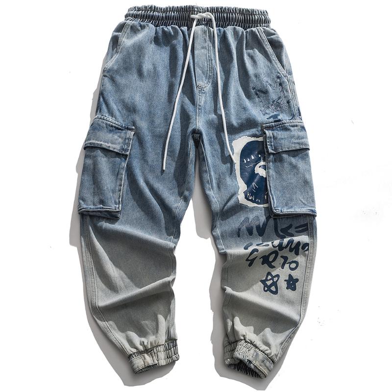 Biker Jeans Men Gradient Color Patchwork Harem Joggers Graffiti Letter Print Casual Streetwear Autumn Winter Denim Hip Hop Pants, Blue
Biker Jeans Men Gradient Color Patchwork Harem Joggers Graffiti Letter Print Casual Streetwear Autumn Winter Denim Hip Hop Pants, Blue