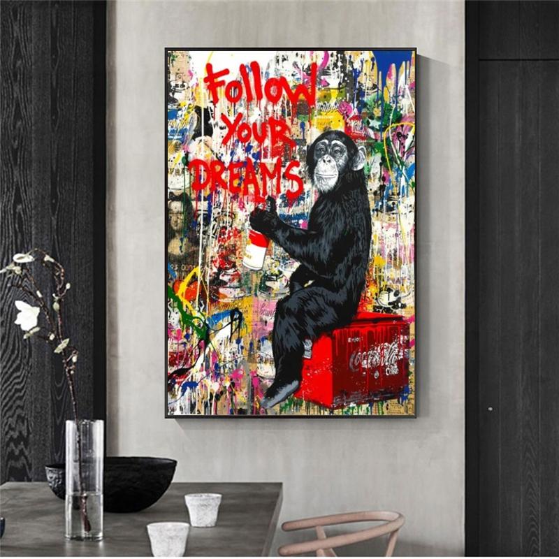Follow Your Dreams Street Wall Graffiti Art Canvas Paintings Abstract Einstein Pop Art Canvas Prints for Kids Room Cuadros Decor
Follow Your Dreams Street Wall Graffiti Art Canvas Paintings Abstract Einstein Pop Art Canvas Prints for Kids Room Cuadros Decor