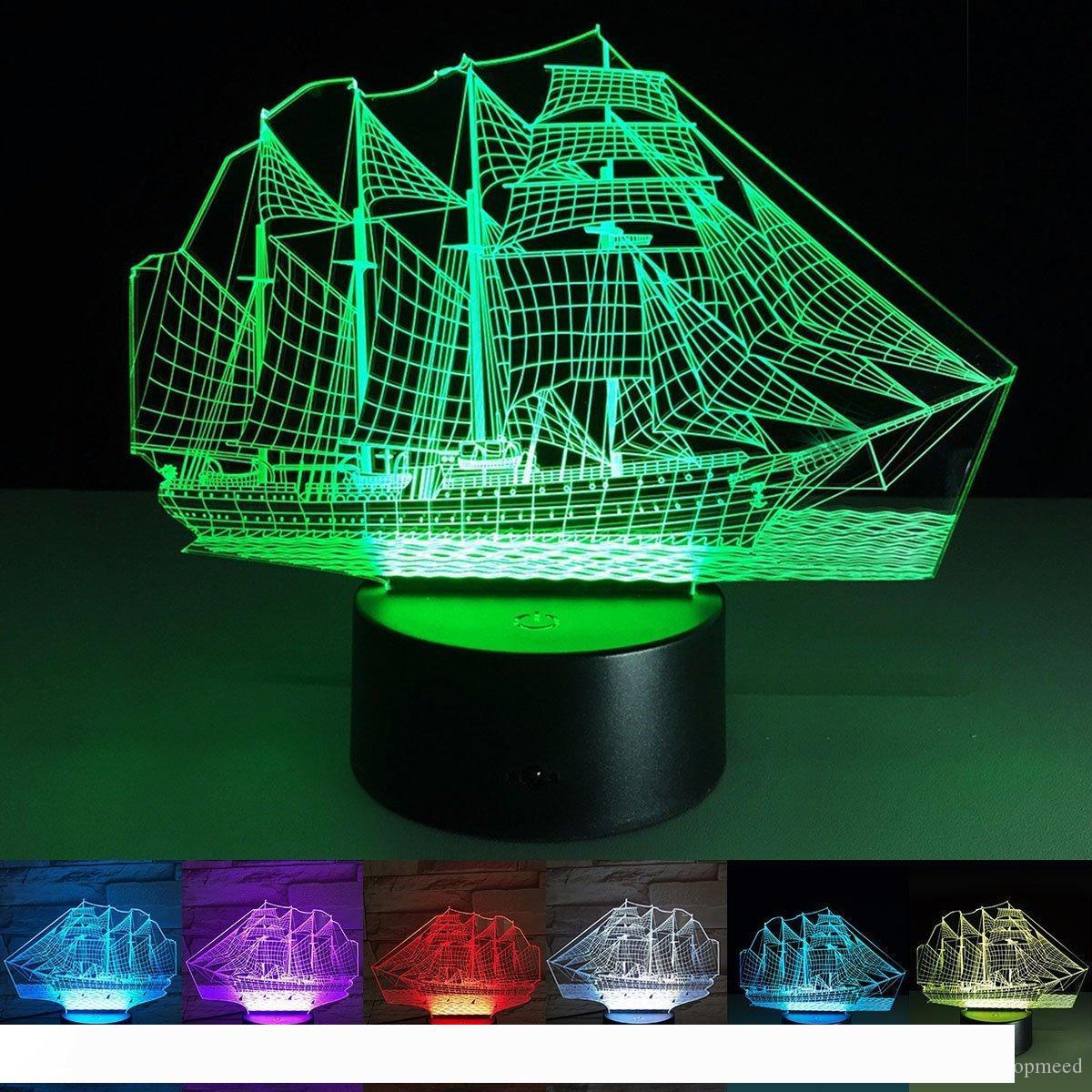 3D Illusion optique tactile Veilleuse LED lampe de bureau Art Piece avec 7 couleurs changeantes, USB Powered