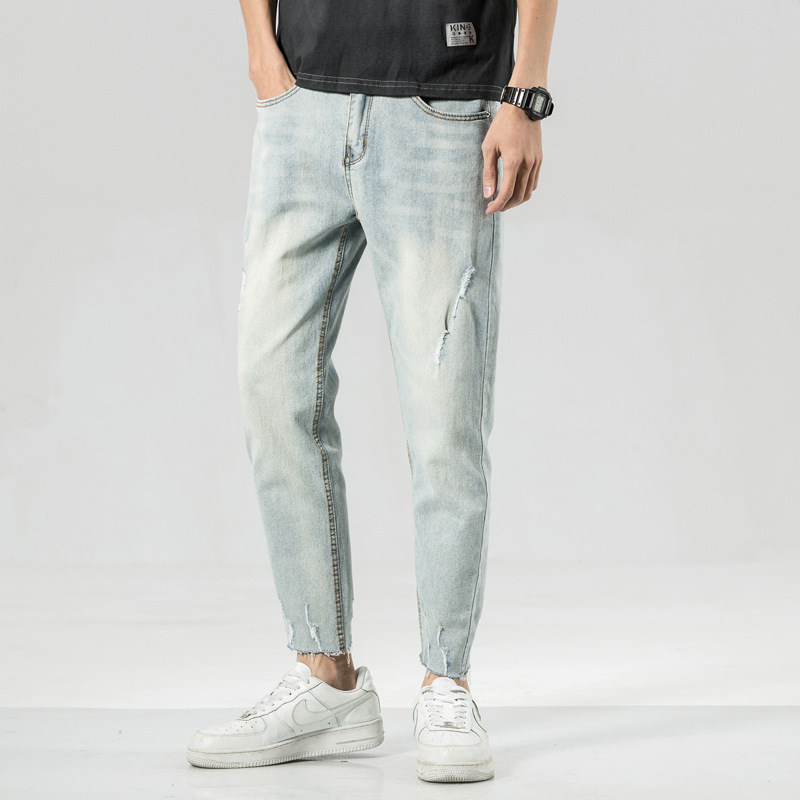 Jeans for Men New jeans Men's Korean version of the trendy Elastic Drawstring Men's cropped pants, Black
Jeans for Men New jeans Men's Korean version of the trendy Elastic Drawstring Men's cropped pants, Black