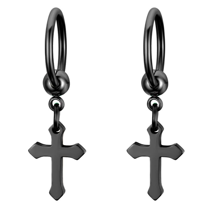 BONISKISS Men Punk Cross Hoop Earrings Hiphop Women Stainless Steel Silver Pierce Earring Vintage Round Jewelry For Female
BONISKISS Men Punk Cross Hoop Earrings Hiphop Women Stainless Steel Silver Pierce Earring Vintage Round Jewelry For Female