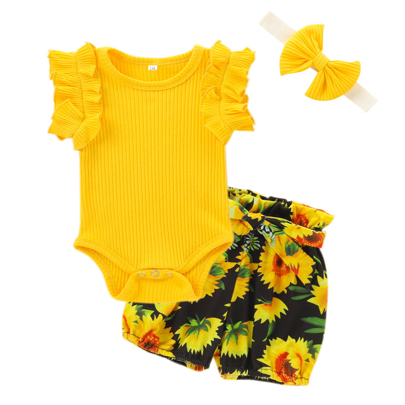 Baby Floral Outfits Infant 3 Colors Girls Solid Baby Romper Toddler Flower Printed Elastic Pants With Headband 3-18M 060721, Yellow
Baby Floral Outfits Infant 3 Colors Girls Solid Baby Romper Toddler Flower Printed Elastic Pants With Headband 3-18M 060721, Yellow