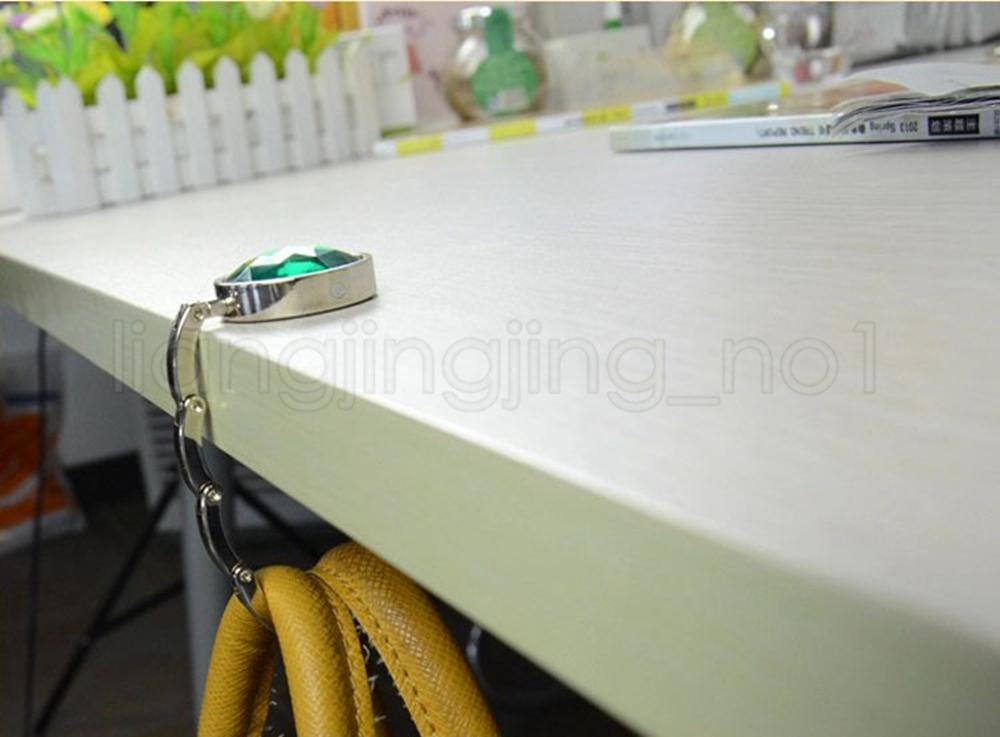 Metal Foldable Bag Purse Hooks Handbag Hanger Handbag Holder Shell Folding colorful Table hanging Hook