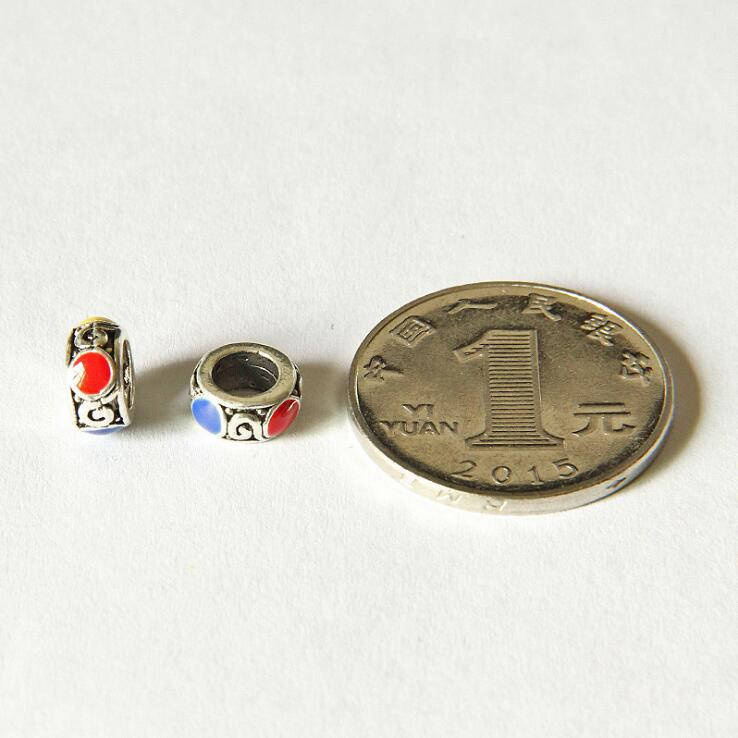 Epacket DHL 9mm Oil-dropping alloy flat beads Big hole auspicious clouds holding bead septa diy featured accessories DFDWZ024 Spacers