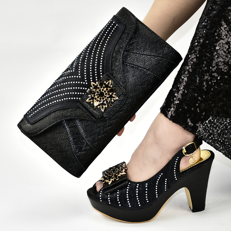 Italian Ladies Shoes and Bags To Match Set African Party Pumps Ladies Sandals with Heels Wedding Shoes Decorated with Appliques, Black
Italian Ladies Shoes and Bags To Match Set African Party Pumps Ladies Sandals with Heels Wedding Shoes Decorated with Appliques, Black