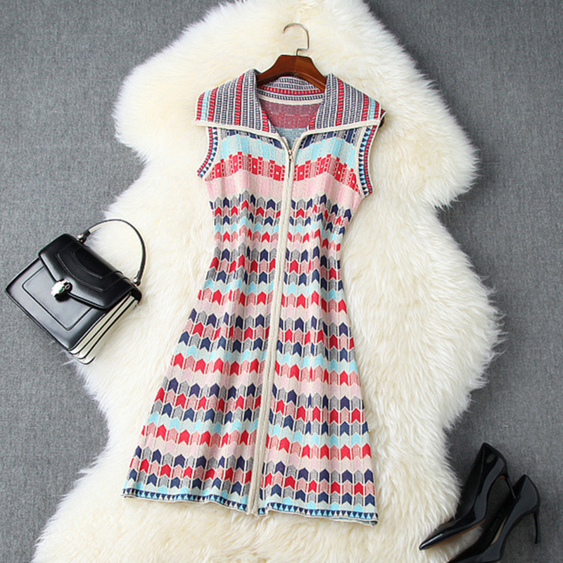 European and American women' clothing 2020 summer new style Sleeveless collar Contrast color Fashionable gold knit dress, Multi
European and American women' clothing 2020 summer new style Sleeveless collar Contrast color Fashionable gold knit dress, Multi