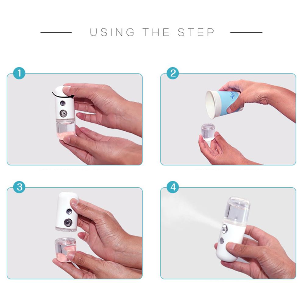 Mist Sprayer Mini 30ml Nano Portable Face Spray Facial Body Steamer Moisturizing Skin Care Humidifier Instruments DHL Free Shipping