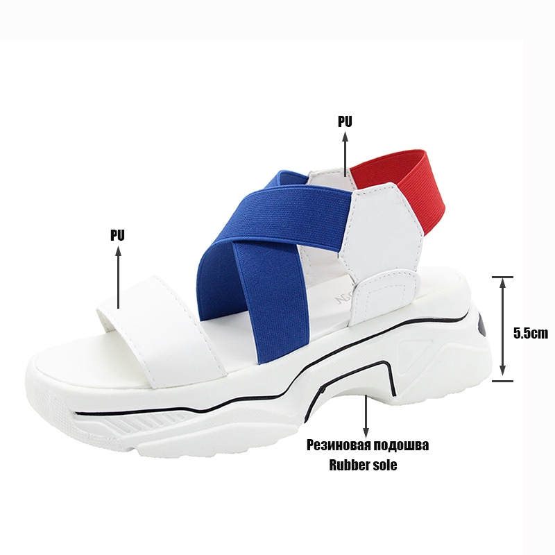 JXANG New 2020 Summer Women's Sandals High Heels Casual Sandals For Women Beach Sandal Wedge Platform White mujer Sandalias Y200620