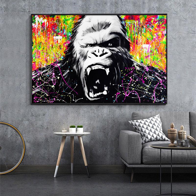 Modern Street Wall Graffiti Art Canvas Painting Angry Abstract Orangutan Pop Art Canvas Prints for Kids Room Cuadros Decoration
Modern Street Wall Graffiti Art Canvas Painting Angry Abstract Orangutan Pop Art Canvas Prints for Kids Room Cuadros Decoration