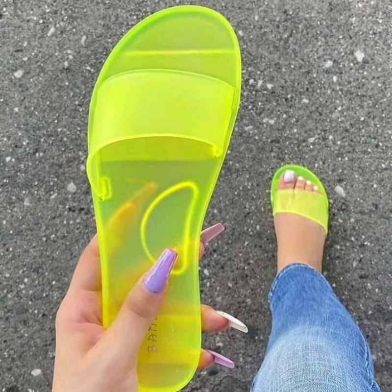 Summer Women Slippers PVC Jelly Shoes Transparent Solid Slip on Light 2020 Beach Outdoor Slides Fashion Sandals Ladies Female1