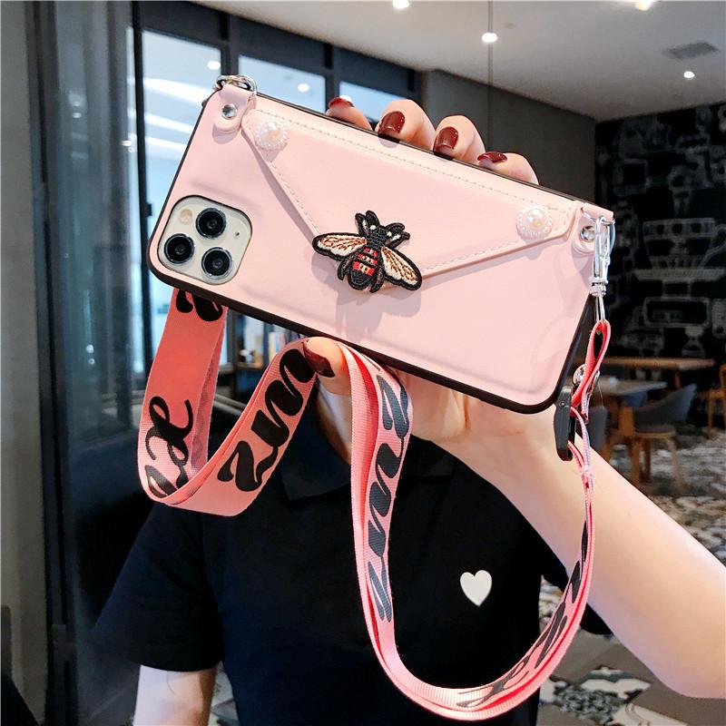 Luxury Bee Pink Leather Card Slot Lanyard Crossbody Wallet Phone case For iPhone 11 Pro XS MAX XR X 7 8 Plus Shoulder Strap Cover
Luxury Bee Pink Leather Card Slot Lanyard Crossbody Wallet Phone case For iPhone 11 Pro XS MAX XR X 7 8 Plus Shoulder Strap Cover