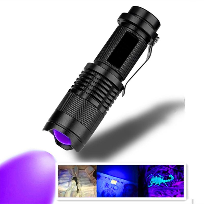LED UV Flashlights Mini Torch 365nm 395nm Purple Light Scorpion UV Light Pet Urine Detector Zoomable Battery Lighting
LED UV Flashlights Mini Torch 365nm 395nm Purple Light Scorpion UV Light Pet Urine Detector Zoomable Battery Lighting