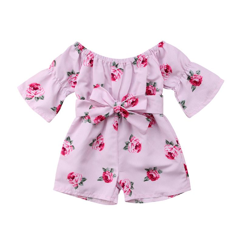 Flare Sleeve Flower Print Romper with Belt Jumpsuits For Toddler and Baby Girl, As pic
Flare Sleeve Flower Print Romper with Belt Jumpsuits For Toddler and Baby Girl, As pic