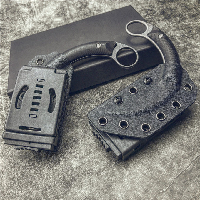 2020 New Karambit Tactical knives 440C White/Black Stone Wash Full Tang G10 Handle Fixed Blade Claw Knife With Kydex