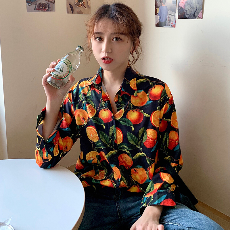 2020 Summer Chic Fruit Print Women Blouses Harajuku Long Sleeve Single Breasted Beach Style Shirts Ulzzang Streetwear Blusas, Photo color
2020 Summer Chic Fruit Print Women Blouses Harajuku Long Sleeve Single Breasted Beach Style Shirts Ulzzang Streetwear Blusas, Photo color