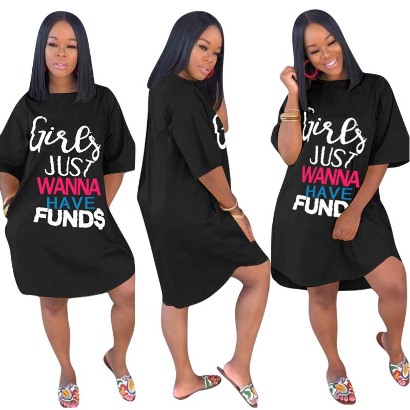 2020 new funny letter women' t shirts dress casual loose plus size dress vestidos de fiesta with pockets, Black
2020 new funny letter women' t shirts dress casual loose plus size dress vestidos de fiesta with pockets, Black