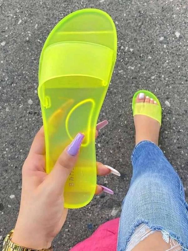 Summer Women Slippers PVC Jelly Shoes Transparent Solid Slip on Light 2020 Beach Outdoor Slides Fashion Sandals Ladies Female1