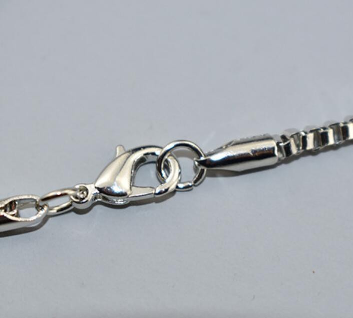 Fashion Venice Chain Men women Necklace 50pcs/lot gold silvery 2MM Box Chain Necklace 20"/24"/28" for Pendants