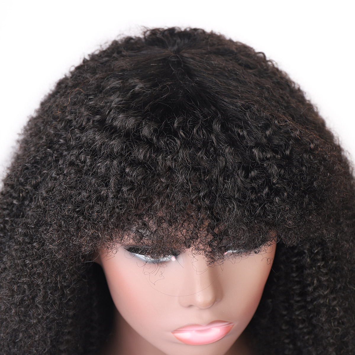 Ishow Afro Kinky Curly Short Bob Wigs Straight Human Hair Wigs with Bangs Loose Deep Body Peruvian None Lace Wigs Indian Hair Malaysian