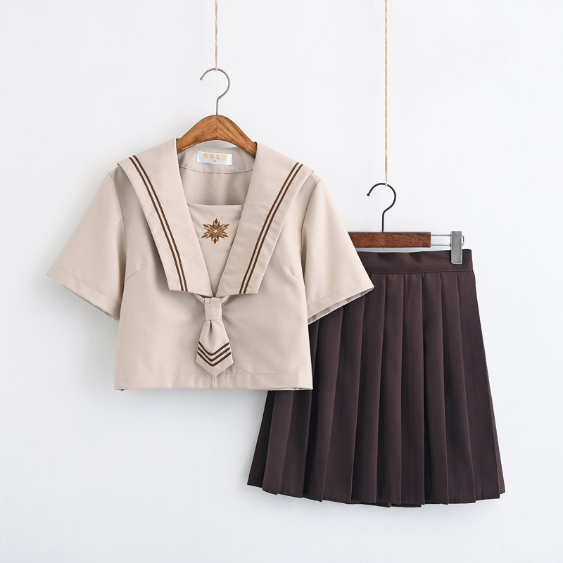 Sweet Girls School Wear Milk Color Shirt Brown Pleated Skirt Sets Japanese Soft Sister School Uniform Lori Sailor Suit, Long sleeve set
Sweet Girls School Wear Milk Color Shirt Brown Pleated Skirt Sets Japanese Soft Sister School Uniform Lori Sailor Suit, Long sleeve set