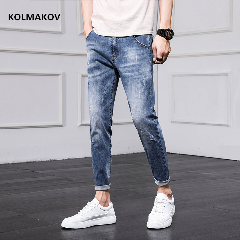 2020 autumn Hot Selling Jeans Men Ankle-length Pants Pencil Trousers Men's Fashion Denim jeans Elastic Trousers men, Blue
2020 autumn Hot Selling Jeans Men Ankle-length Pants Pencil Trousers Men's Fashion Denim jeans Elastic Trousers men, Blue