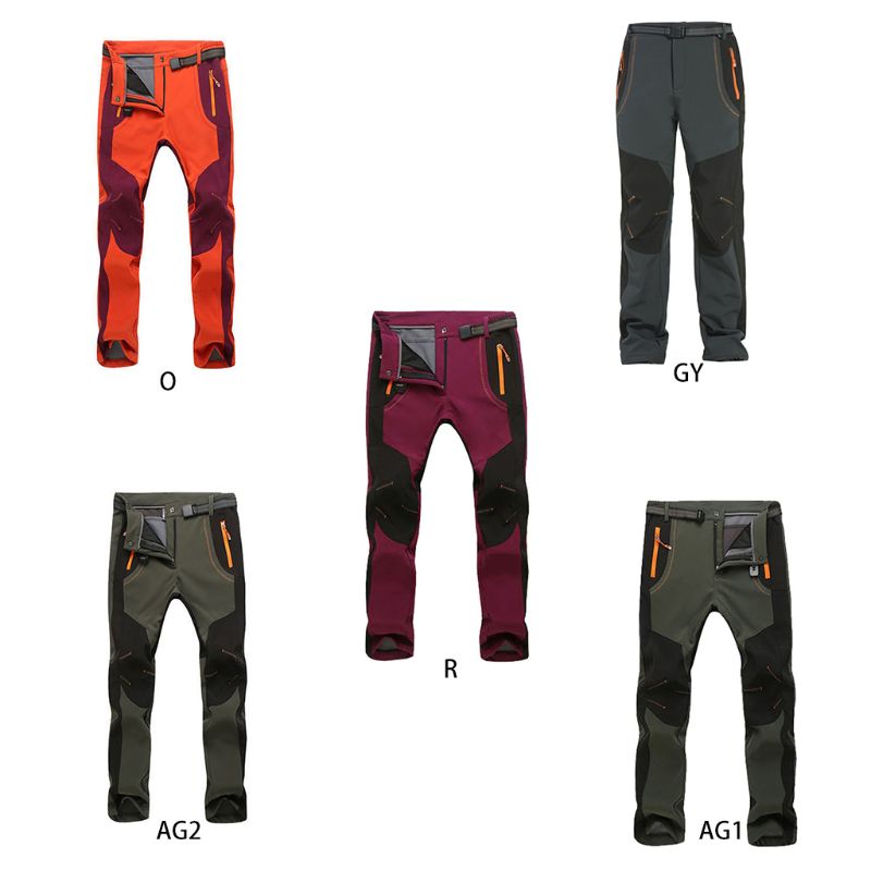 Men Women Outdoor Softshell Waterproof Hiking Pants Winter Windproof Thicken Thermal Snow Ski Trousers with Belt Zipper Pockets, Red
Men Women Outdoor Softshell Waterproof Hiking Pants Winter Windproof Thicken Thermal Snow Ski Trousers with Belt Zipper Pockets, Red