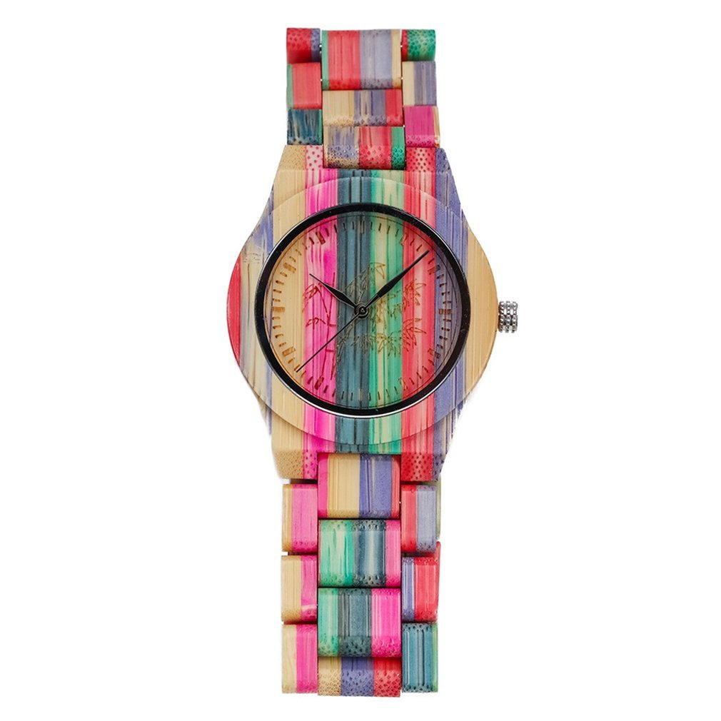 Fashion Environmental Protection Natural Ecological Carbonized Color Bamboo Wood Watch Simple Quartz Watch CX200723