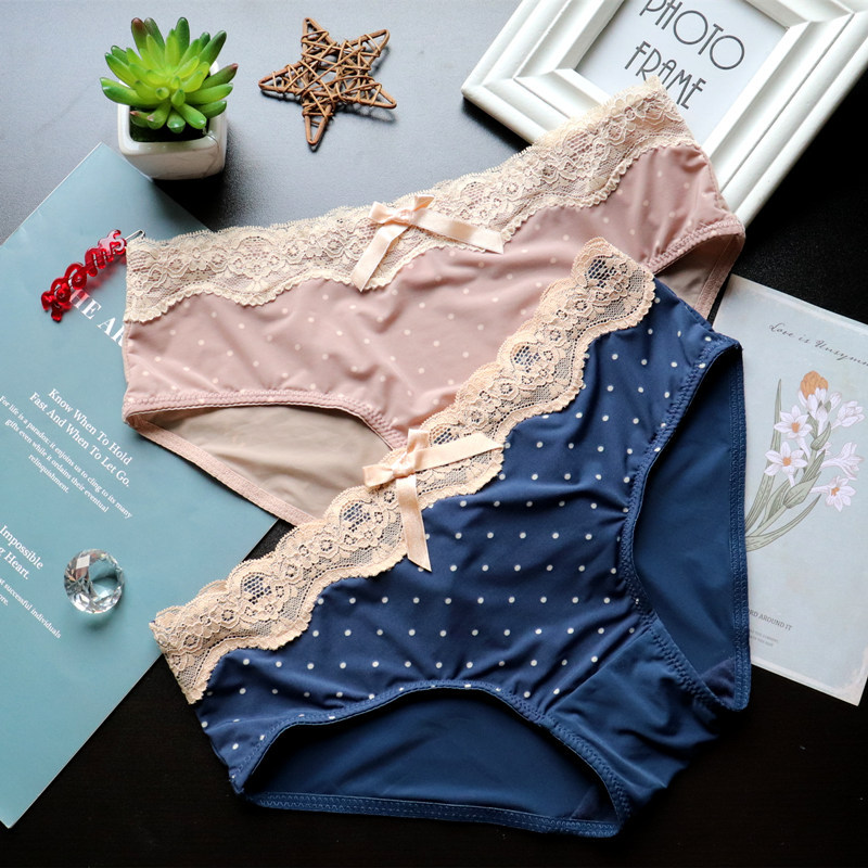 Japanese Dot Print Women's Underwear Women's Ice Silk Breathable Lace Girl Cute Low Waist Small Boxer, Pink
Japanese Dot Print Women's Underwear Women's Ice Silk Breathable Lace Girl Cute Low Waist Small Boxer, Pink