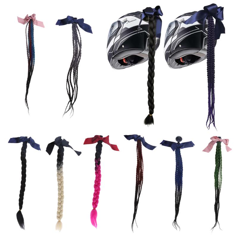 Helmet Pigtail Ombre Color with Bowknot Helmet Ponytail with Removable Suction CUP used for Motorcycle or Bicycle, Black to blue
Helmet Pigtail Ombre Color with Bowknot Helmet Ponytail with Removable Suction CUP used for Motorcycle or Bicycle, Black to blue