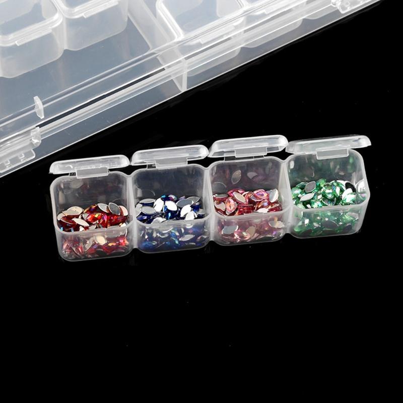 56 small grid Adjustable Transparent Plastic Storage Box for Small Component Jewelry Tool Box Bead Organizer Nail Art Tip JU11