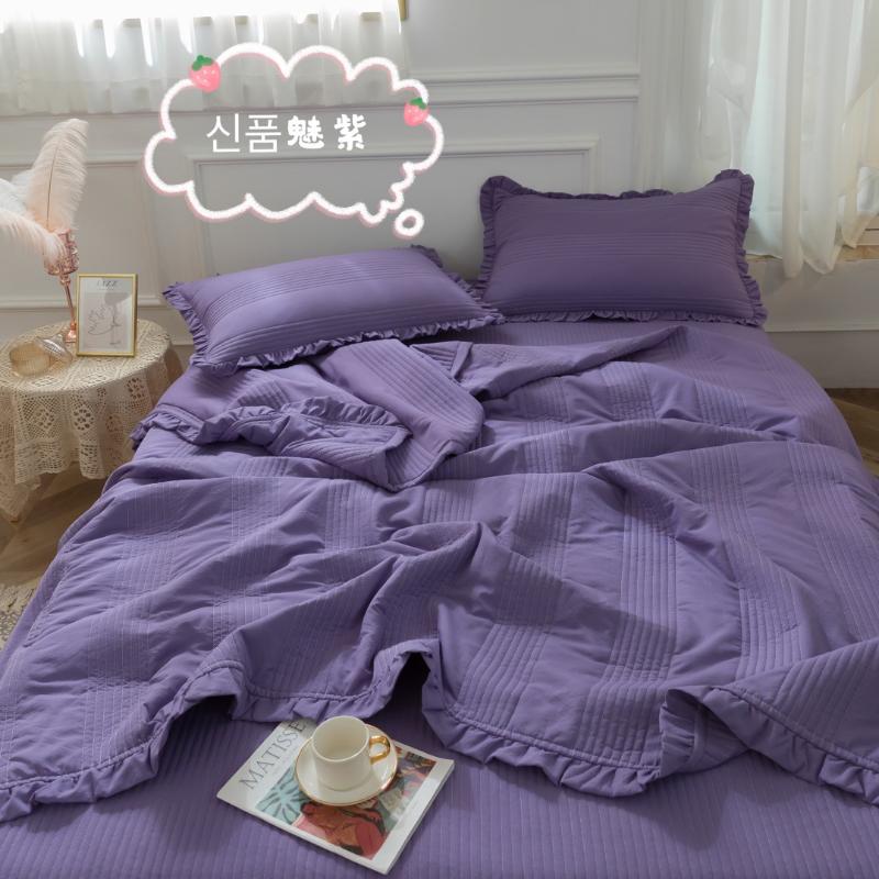 Korean Pure Color Sand-washed Cotton Summer Cool Quilt, Simple Air-conditioning Quilt Lace Three-piece Set, Household Bed Cover
Korean Pure Color Sand-washed Cotton Summer Cool Quilt, Simple Air-conditioning Quilt Lace Three-piece Set, Household Bed Cover