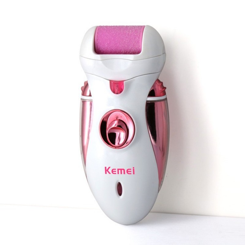 KEMEI 4 in 1 Rechargeable Women Shaver Electric Epilator Pedicure Machine Lady Dead Skin Removal Callus Remover Foot Care Tool Pedicure