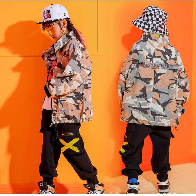 Children Hip Hop Clothing Loose camouflage Jacket Coat Top Casual Pants for Girls Boy Jazz Dance Clothes Costume Ballroom Wear
Children Hip Hop Clothing Loose camouflage Jacket Coat Top Casual Pants for Girls Boy Jazz Dance Clothes Costume Ballroom Wear