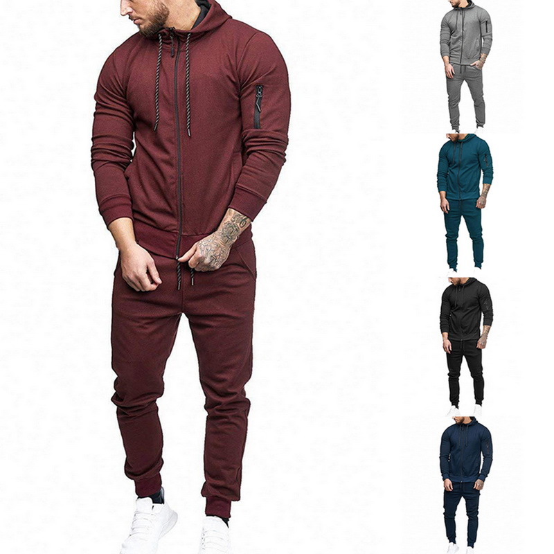 2 Pieces Mens Tracksuits 2020 New Long Sleeve Gyms Autumn Winter Casual Hooded Zipper Slim Tops + Drawstring Waist Loose Pants, Black
2 Pieces Mens Tracksuits 2020 New Long Sleeve Gyms Autumn Winter Casual Hooded Zipper Slim Tops + Drawstring Waist Loose Pants, Black