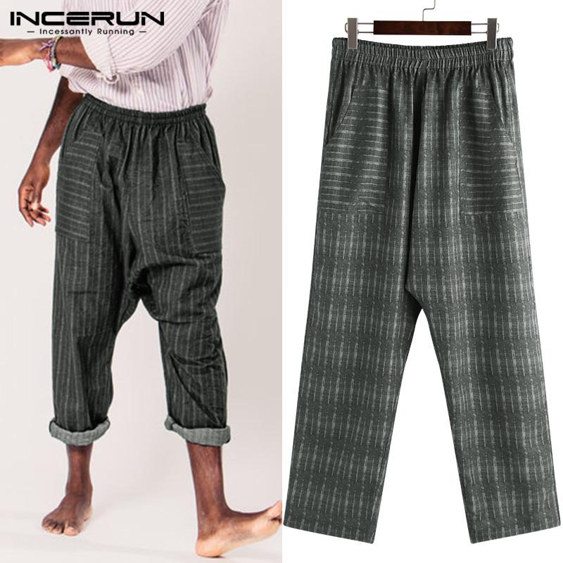 2019 Men Striped Pants Elastic Waist Joggers Pockets Retro Casual Wide Leg Straight Pants Loose Vintage Trousers Men INCERUN 5XL, Green pants
2019 Men Striped Pants Elastic Waist Joggers Pockets Retro Casual Wide Leg Straight Pants Loose Vintage Trousers Men INCERUN 5XL, Green pants