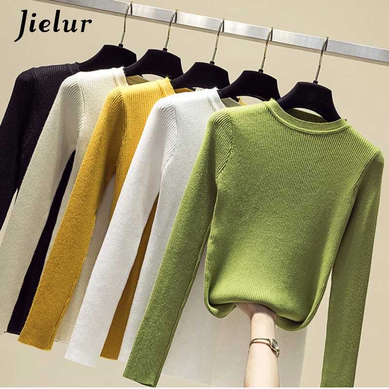 Sweaters Autumn Winter Solid Color Pull Femme O-neck Pullovers Korean 10 Colors Knitted Pullover Slim-fit Sweater, Green
Sweaters Autumn Winter Solid Color Pull Femme O-neck Pullovers Korean 10 Colors Knitted Pullover Slim-fit Sweater, Green