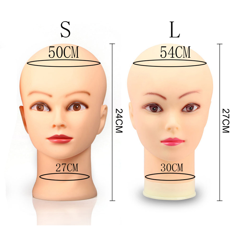 Top Selling Female Mannequin Head Without Hair For Making Wig Stand and Hat Display Cosmetology Manikin Training Head T-pins CX200716