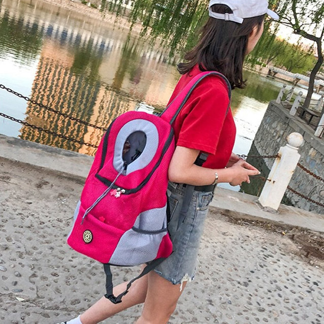 Pet out cat Travel portable chest Mesh fabric breathable backpack Pull string Dog carrier Holiday home travel bag