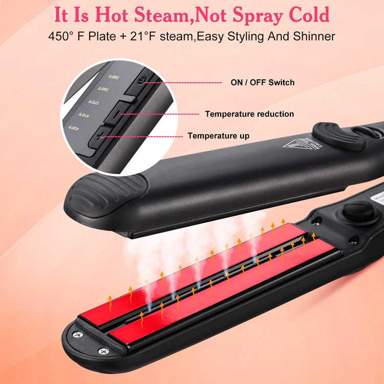 Professional Steam Hair Straightener curling styling tools Ceramic Vapor Hair Flat Iron Seam Hair Straightening Iron CX200721