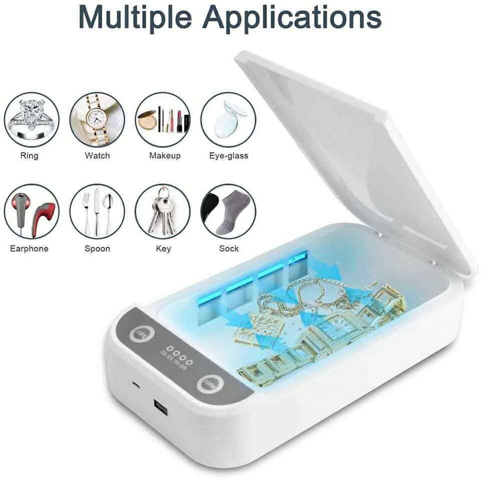 UV Phone Masks Sterilizer Box Jewelry Phones Cleaner Personal Sterilizer Disinfection Cabinet with Aroma Sterilization For Mask
UV Phone Masks Sterilizer Box Jewelry Phones Cleaner Personal Sterilizer Disinfection Cabinet with Aroma Sterilization For Mask