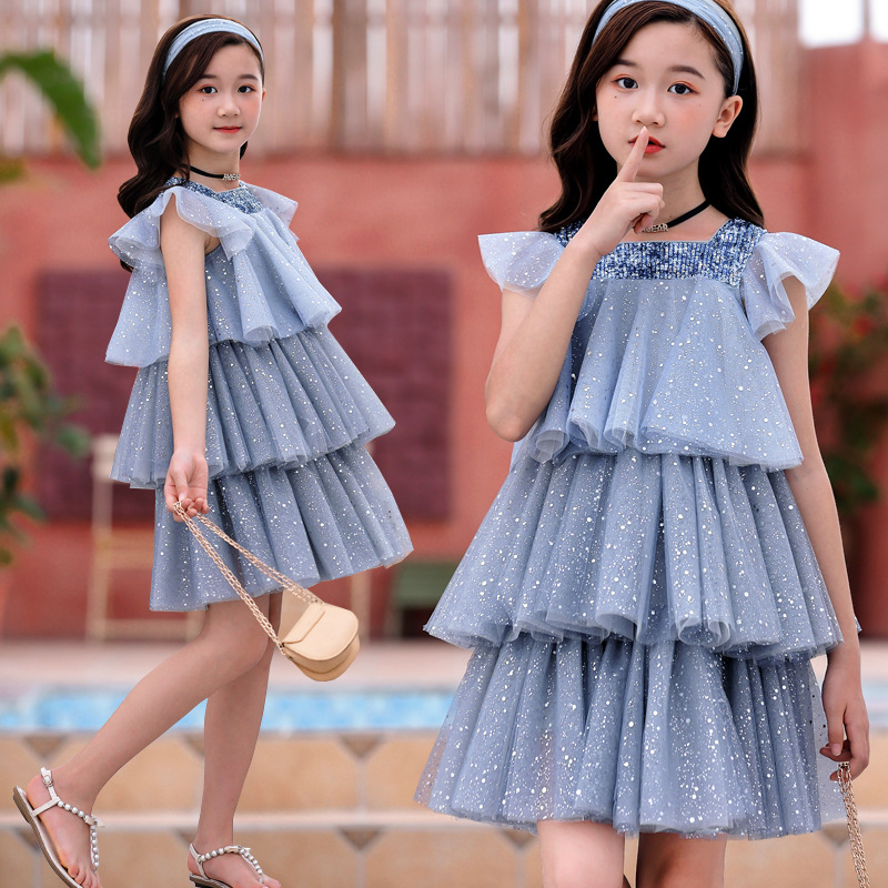 2020 Summer Cute Girls Princess Dress Kids and Teenager Girls Sweet Mesh Patchwork Party Dresses Glitter Clothing, #8692, Bling blue
2020 Summer Cute Girls Princess Dress Kids and Teenager Girls Sweet Mesh Patchwork Party Dresses Glitter Clothing, #8692, Bling blue