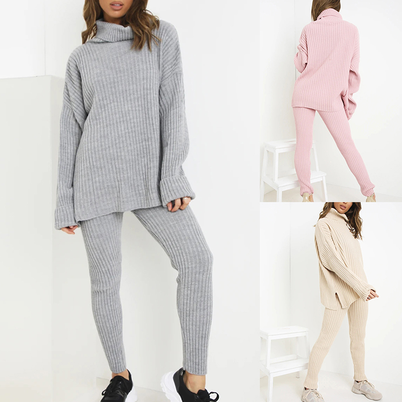 Knitted Women Sweater Sets Long Sleeve Turtleneck Sweaters Tops+Long Pants Set Winter Solid Color 2 Pieces Outfits 2020 Winter, Black
Knitted Women Sweater Sets Long Sleeve Turtleneck Sweaters Tops+Long Pants Set Winter Solid Color 2 Pieces Outfits 2020 Winter, Black