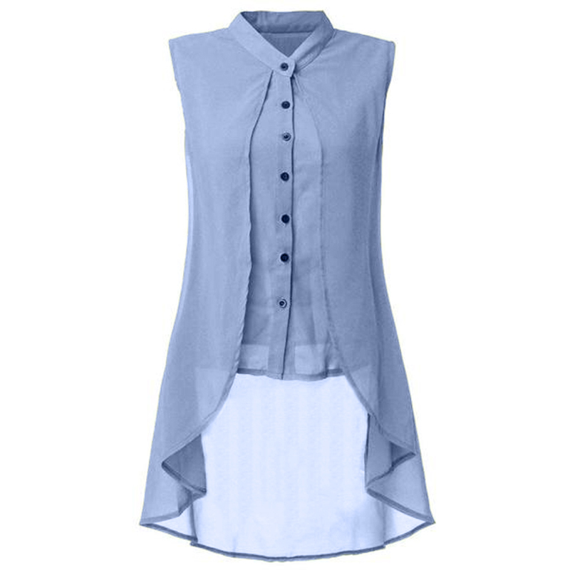 Trendy Solid Color Sleeveless Chiffon Blouse New Summer Women' Fashion Office Lady Veats Elegant Casual Shirts Tops Shipping, Black
Trendy Solid Color Sleeveless Chiffon Blouse New Summer Women' Fashion Office Lady Veats Elegant Casual Shirts Tops Shipping, Black