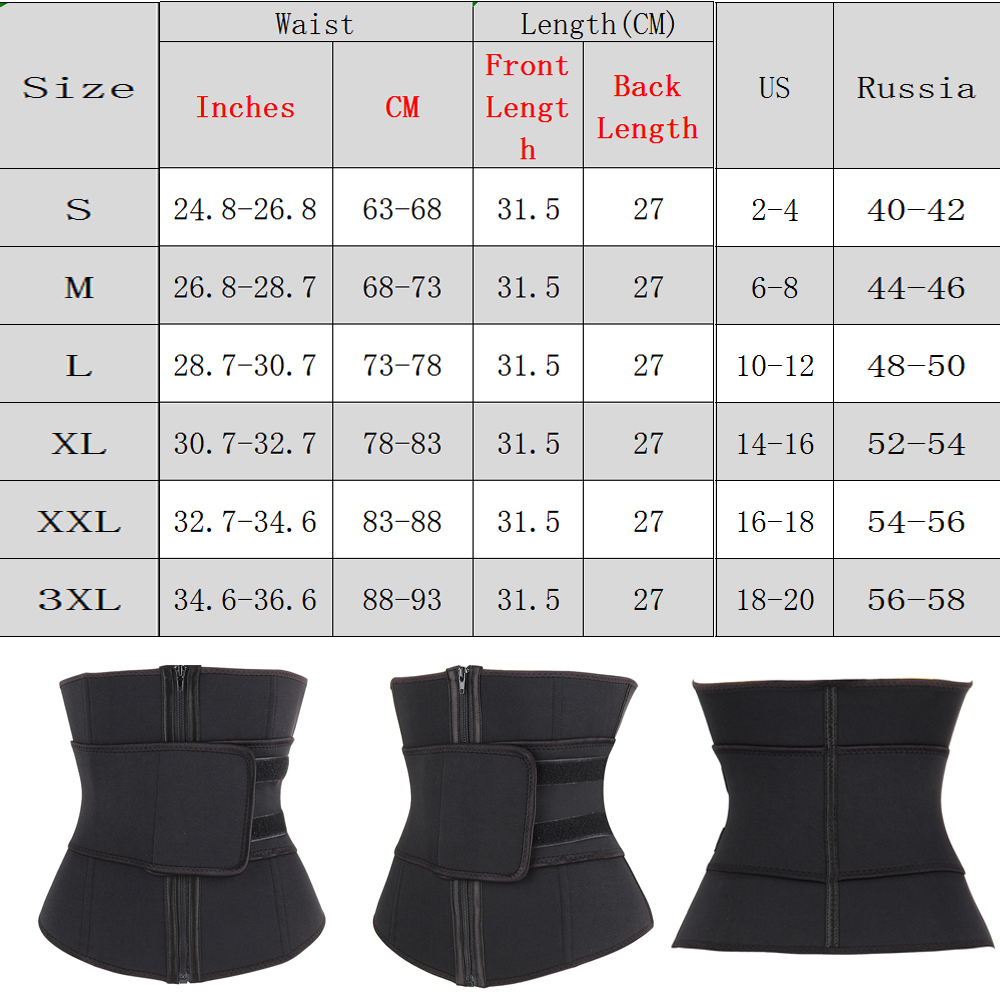 Lover Beauty Abdominal Belt High Compression Zipper Plus Size Neoprene Waist Cincher 7 Steel Corset Body Sweat Waist Trainer CX200727