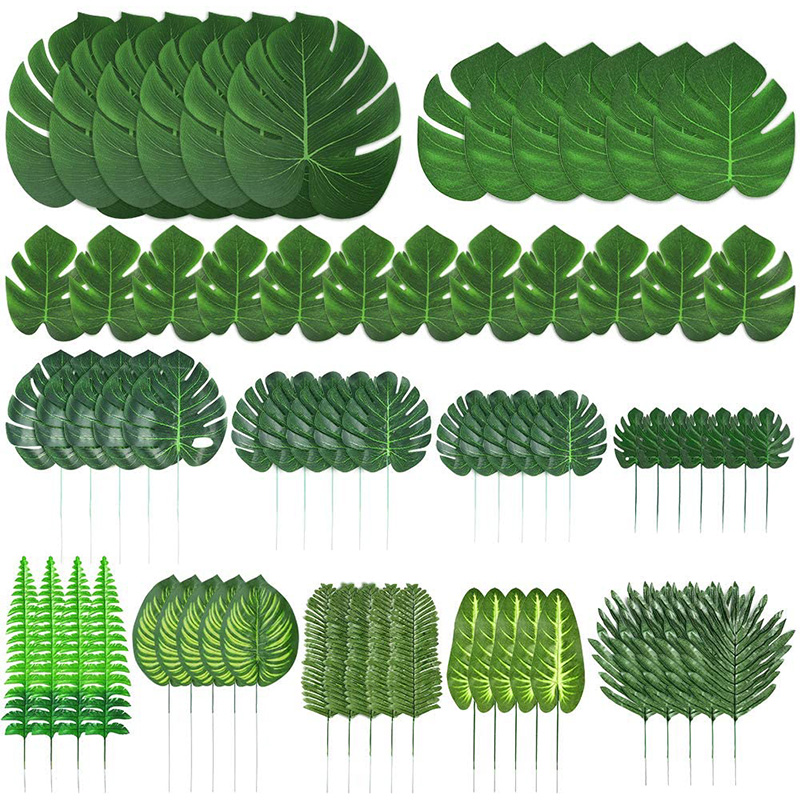 103 Pieces 12 Kinds Artificial Palm Leaves with Stems Jungle Leaves Decorations for Party Decorations, Dark green
103 Pieces 12 Kinds Artificial Palm Leaves with Stems Jungle Leaves Decorations for Party Decorations, Dark green