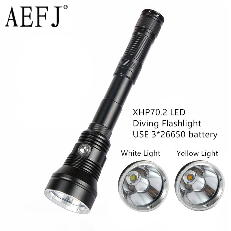 New 7000 LM XHP70.2 Underwater Diving Professional Diving Torch Waterproof 150M Outdoor Dive LED Yellow/White Lamp
New 7000 LM XHP70.2 Underwater Diving Professional Diving Torch Waterproof 150M Outdoor Dive LED Yellow/White Lamp