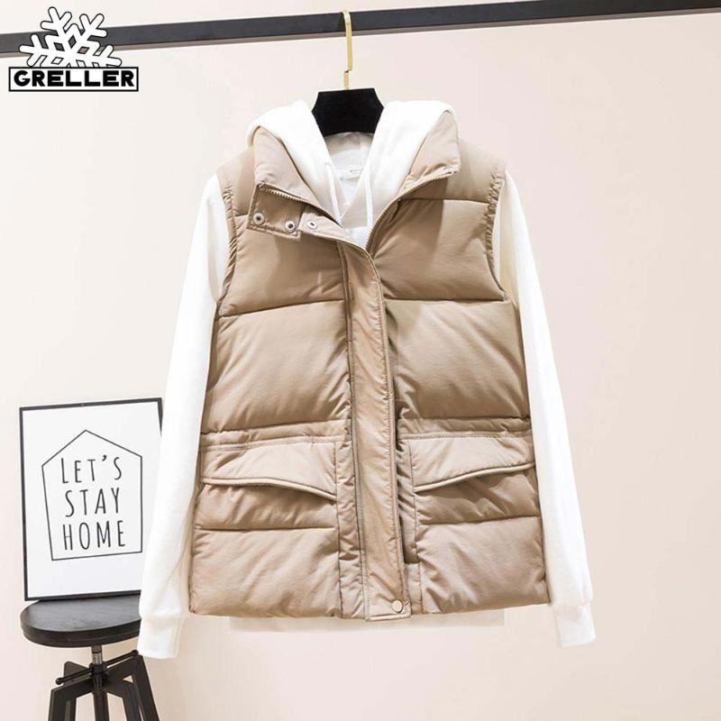 GRELLER 2020 Autumn Vest Chalecos Para Mujer Winter Vest Women Short New Korean Stand Collar Down Cotton Waistcoat Female, Beige
GRELLER 2020 Autumn Vest Chalecos Para Mujer Winter Vest Women Short New Korean Stand Collar Down Cotton Waistcoat Female, Beige