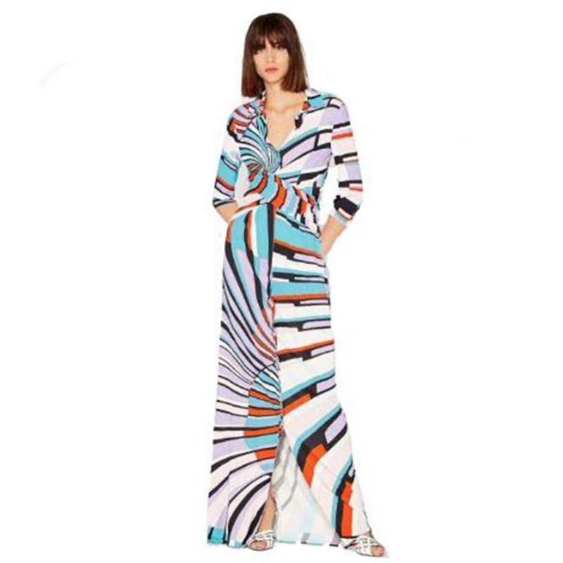New fashion lady high quality stretch knit slim 3/4 Sleeve V-collar Geometric Printed extended beach dress, Black
New fashion lady high quality stretch knit slim 3/4 Sleeve V-collar Geometric Printed extended beach dress, Black