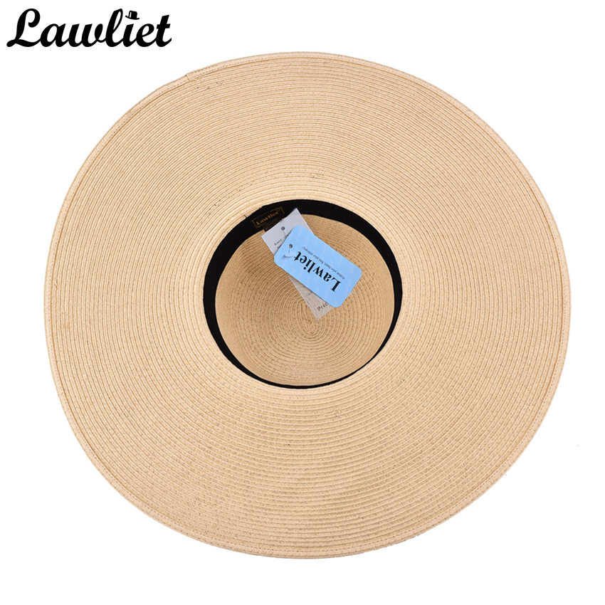 7.1''/18cm Huge Wide Brim Sun Hats Straw Summer Church Wedding Hats for Womens Ladies Floppy Kentucky Derby Party Dressy CX200714