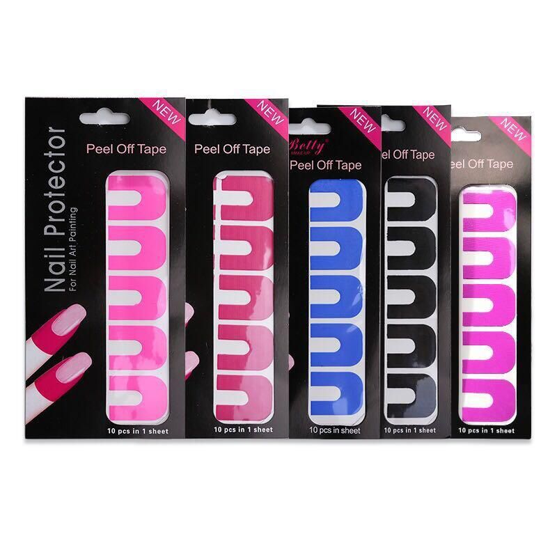 One-time Nail Polish Edge Anti-Flooding Patch U-shape Spill-proof Nail Polish Varnish Protector Stickers Holder Tool Finge Stickers